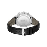 Hugo Boss Gregor Chronograph Black Dial Black Leather Strap Watch for Men - 1514049
