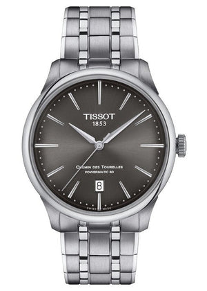 Tissot Chemin Des Tourelles Powermatic 80 Grey Dial Silver Steel Strap Watch for Men - T139.407.11.068.00