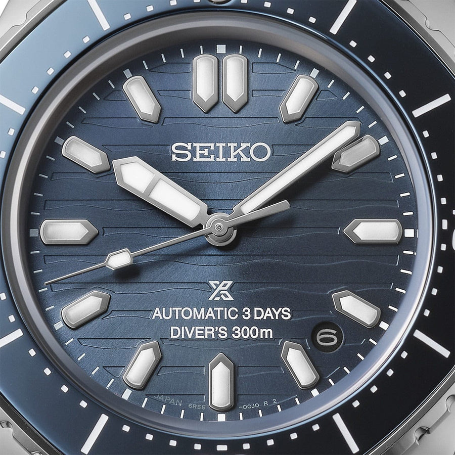 Seiko Prospex Polygonal Divers Automatic Blue Dial Silver Steel Strap Watch for Men - SPB483J1