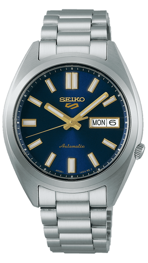 Seiko 5 Sports Automatic Blue Dial Silver Steel Strap Watch for Men - SRPL55K1