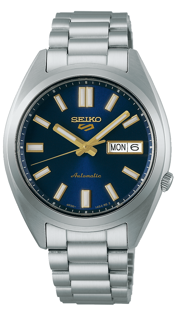 Seiko 5 Sports Automatic Blue Dial Silver Steel Strap Watch for Men - SRPL55K1