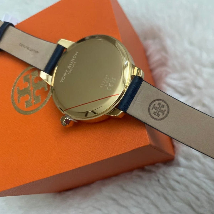 Tory Burch Collins Quartz Blue Dial Blue Leather Strap Watch for Women - TBW1203
