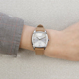 Tissot Stylist Quartz Silver Dial Brown Leather Strap Watch for Women - T159.909.16.031.00
