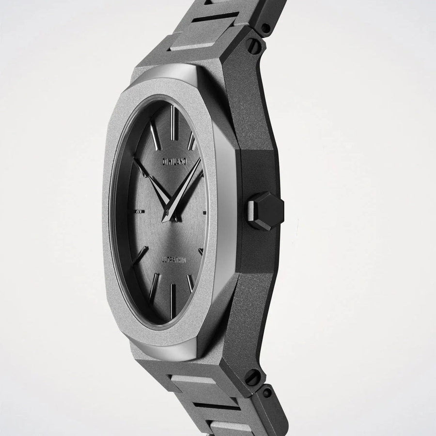 D1 Milano Ultra Thin Grey Dial Grey Steel Strap Watch for Women - D1-UTBL32