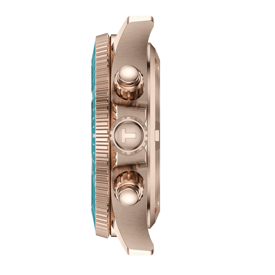 Tissot Seastar 1000 Chronograph Turqouise Dial Turqouise Rubber Strap Watch for Women - T120.217.37.041.00