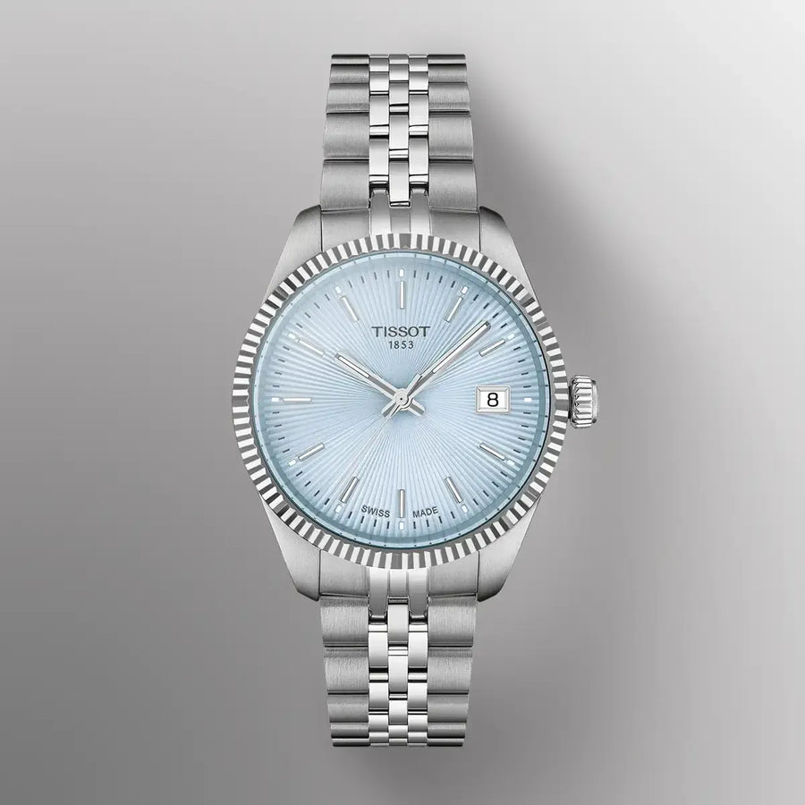 Tissot Ballade Quartz Blue Dial Silver Steel Strap Watch for Women - T156.210.11.351.00