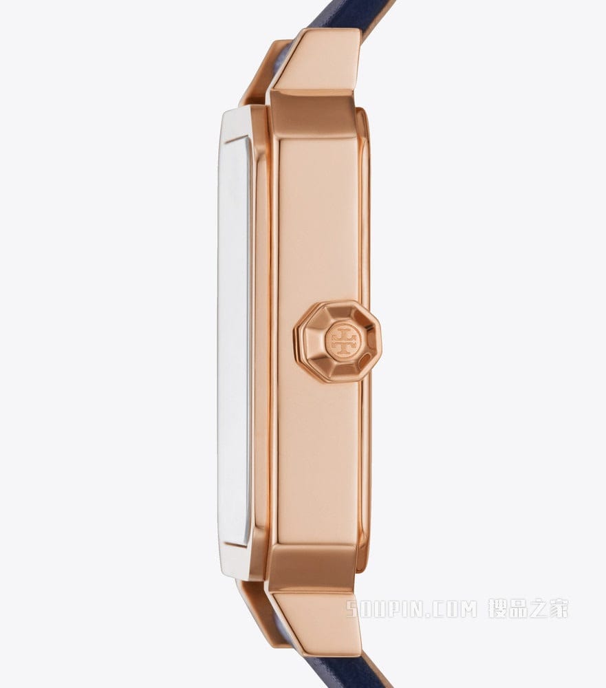 Tory Burch Robinson Quartz Blue Dial Blue Leather Strap Watch for Women - TBW1511