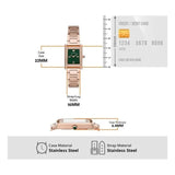 Emporio Armani Genni Green Dial Rose Gold Steel Strap Watch for Women - AR11641