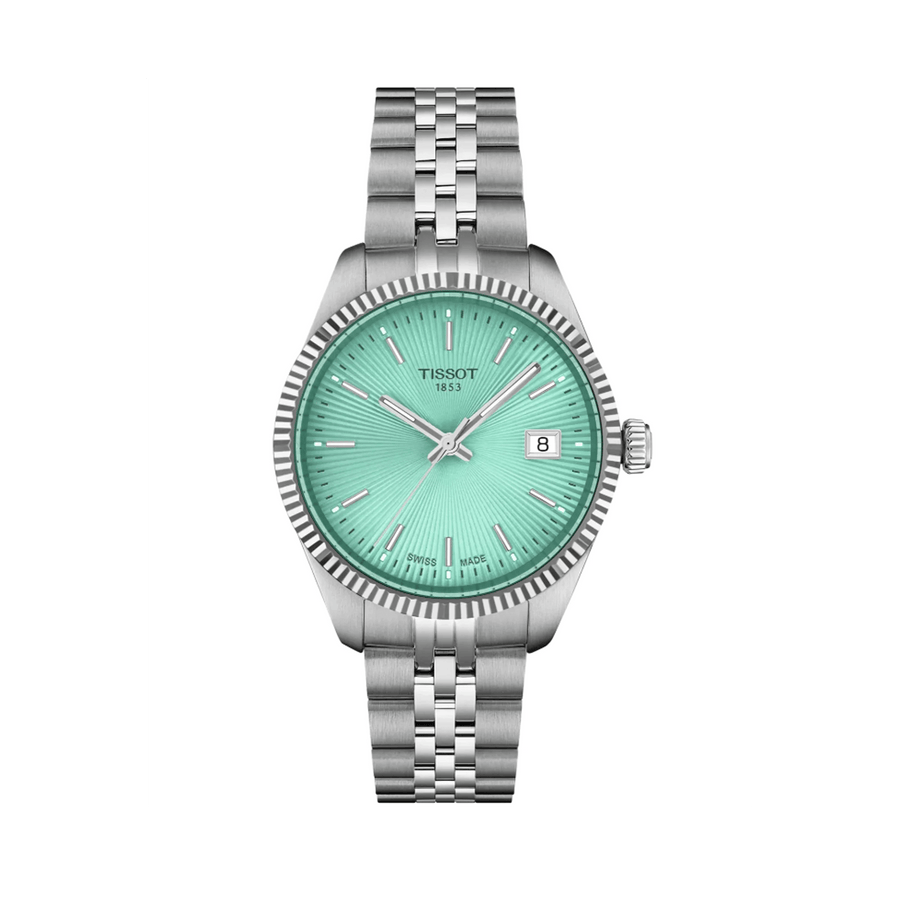 Tissot Ballade Quartz Green Dial Silver Steel Strap Watch for Women - T156.210.11.091.00