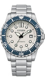 Citizen Mechanical Automatic White Dial Silver Steel Strap Watch for Men - NJ0171-81A