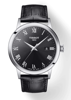Tissot T Classic Dream Quartz Black Dial Black Leather Strap Watch for Men - T129.410.16.053.00