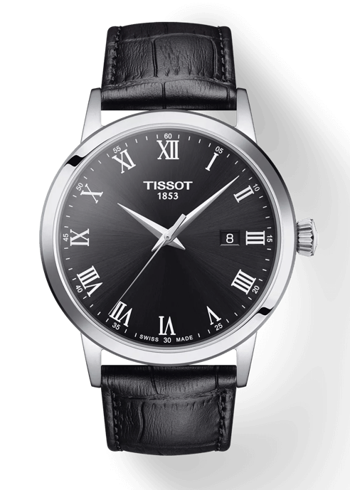 Tissot T Classic Dream Quartz Black Dial Black Leather Strap Watch for Men - T129.410.16.053.00