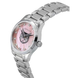 Gucci G Timeless Diamonds Pink Mother of Pearl Dial Silver Steel Strap Watch for Women - YA1265025