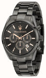 Maserati Attrazione Chronograph Black Dial Black Steel Strap Watch for Men - R8853151001