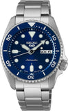 Seiko 5 Sports SKX Street Denim Blue Dial Silver Steel Strap Watch for Men - SRPL77K1
