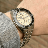 Seiko Prospex Polygonal Divers Automatic Pearl White Dial Silver Steel Strap Watch for Men - SPB481J1
