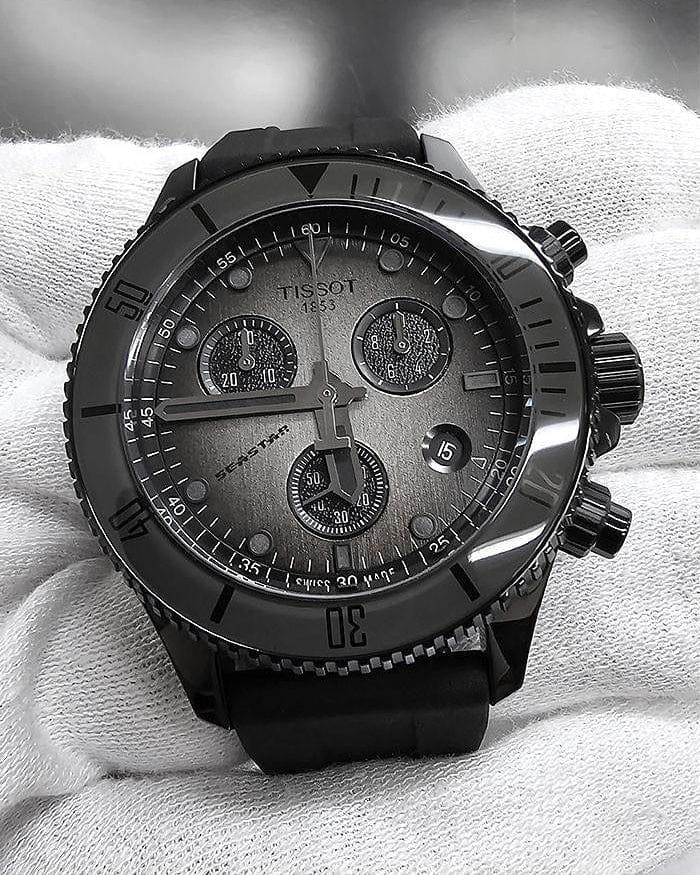 Tissot Seastar 1000 Chronograph Black Dial Black Rubber Strap Watch for Men - T120.217.37.061.00