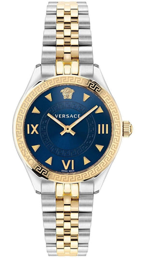 Versace Hellenyium Quartz Blue Dial Two Tone Steel Strap Watch for Women - VE2S00522