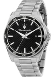 Maserati Velocità Date Black Dial Silver Steel Strap Watch for Men - R8853152002