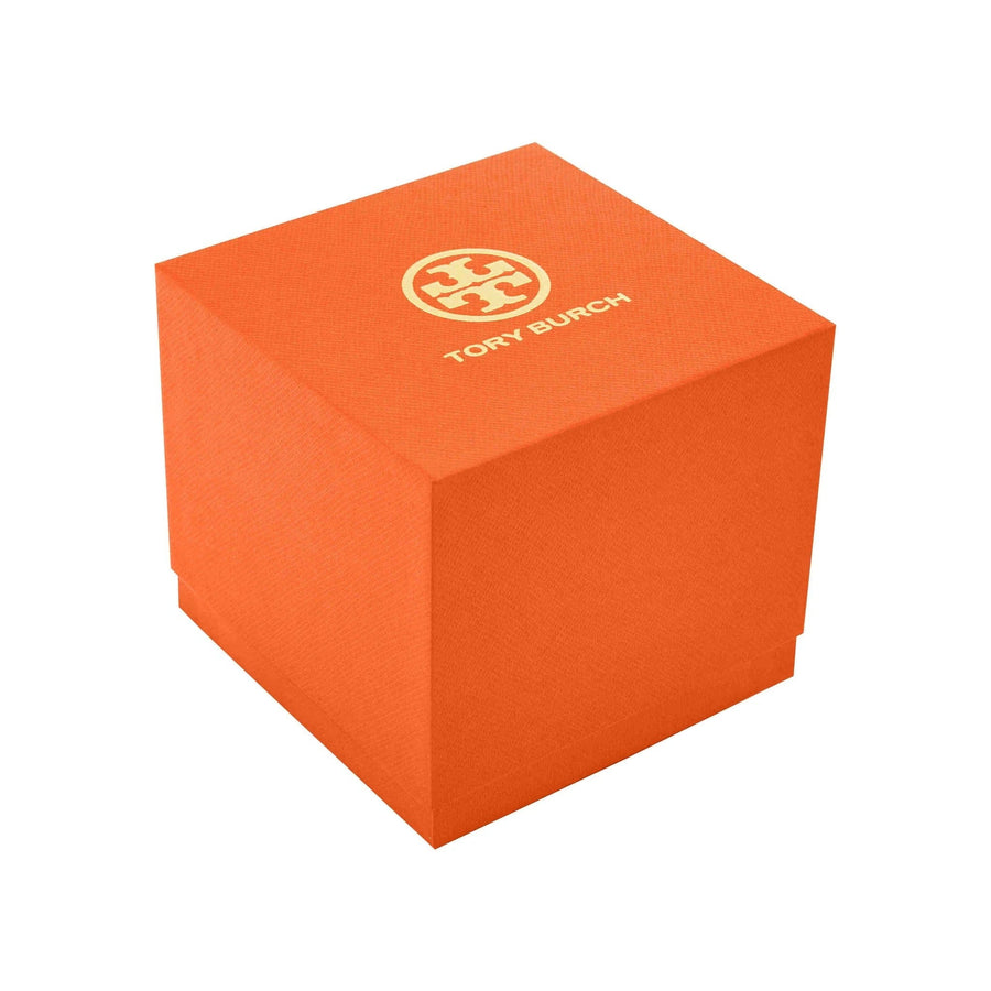 Tory Burch Oval White Dial Gold Steel Strap Watch for Women - TBW6032