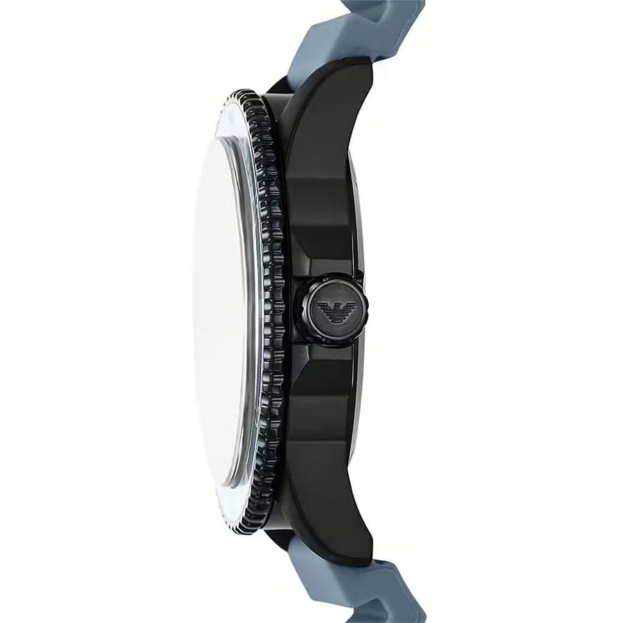 Emporio Armani Sea Explorer Divers Blue Dial Blue Silicone Strap Watch for Men - AR11685