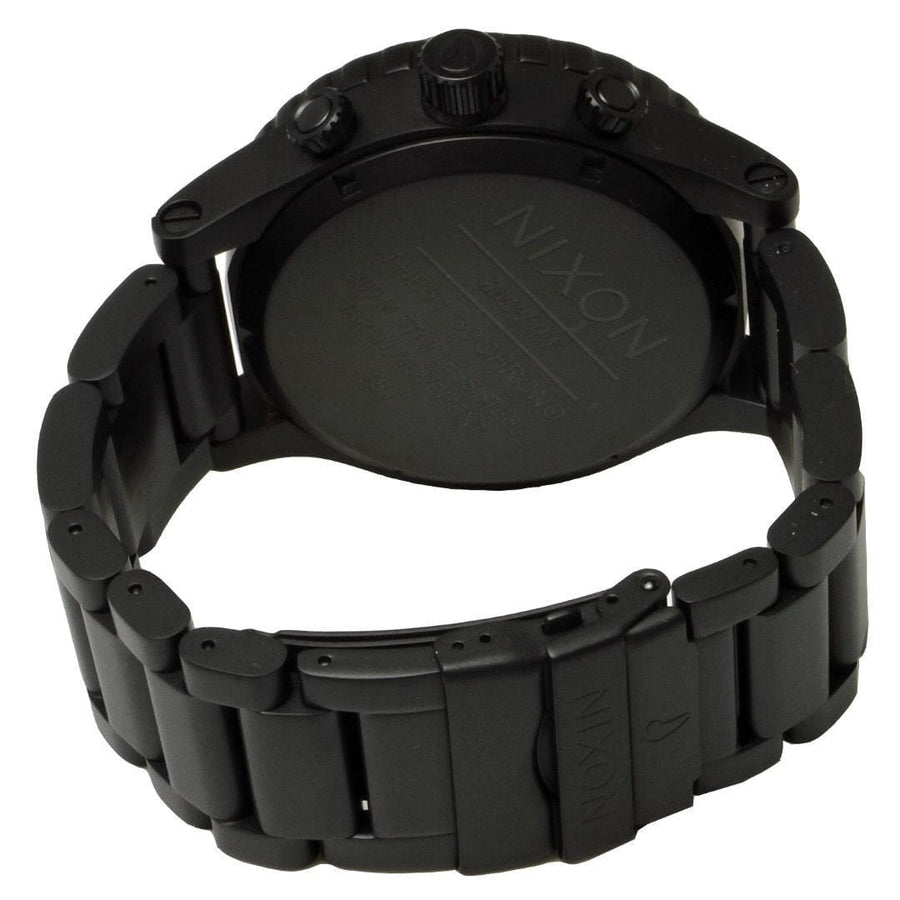 Nixon 51-30 Chronograph Black Dial Black Steel Strap Watch for Men - A083-2298