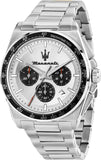 Maserati Velocità Chronograph Silver Dial Silver Steel Strap Watch for Men - R8873652006