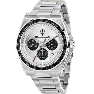 Maserati Velocità Chronograph Silver Dial Silver Steel Strap Watch for Men - R8873652006