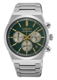 Seiko Sport Conceptual Chronograph Green Dial Silver Steel Strap Watch for Men - SSB461P1