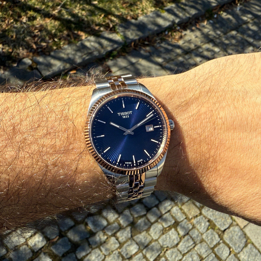 Tissot Ballade Quartz Blue Dial Two Tone Steel Strap Watch for Men - T156.410.22.041.00