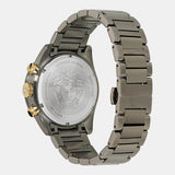 Versace Greca Dome Chronograph Black Dial Grey Steel Strap Watch for Men - VE6K00623