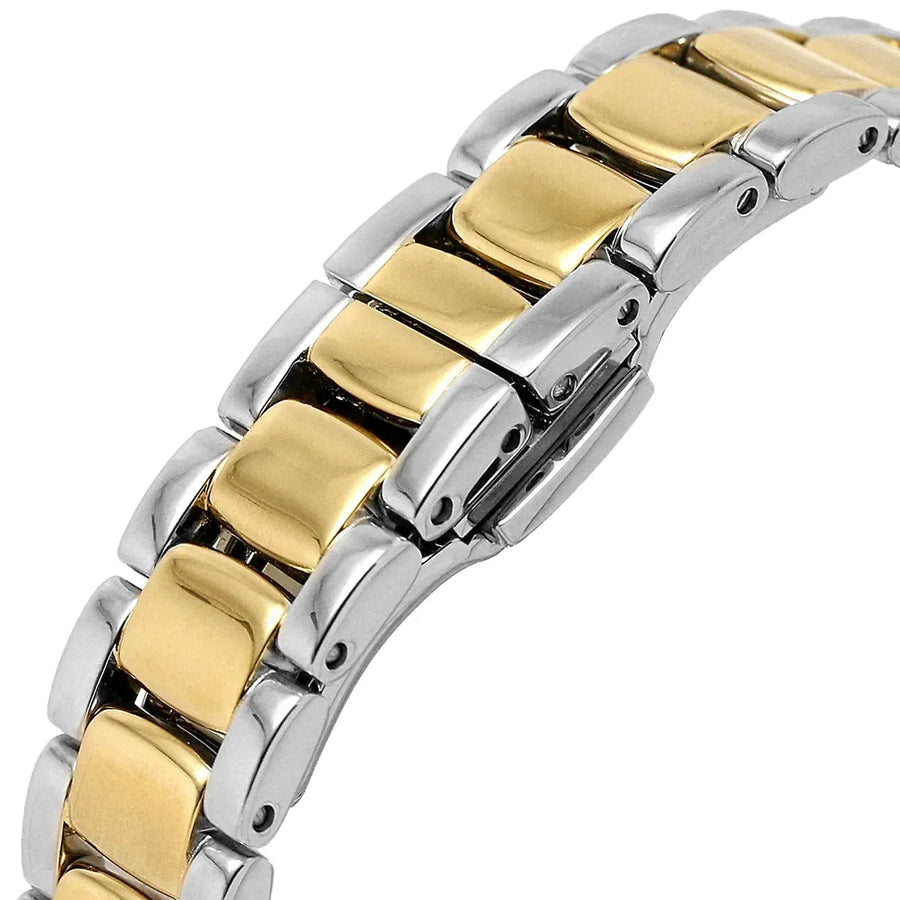 Emporio Armani Cleo Three Hand Mother of Pearl Dial Two Tone Steel Strap Watch for Women - AR11513