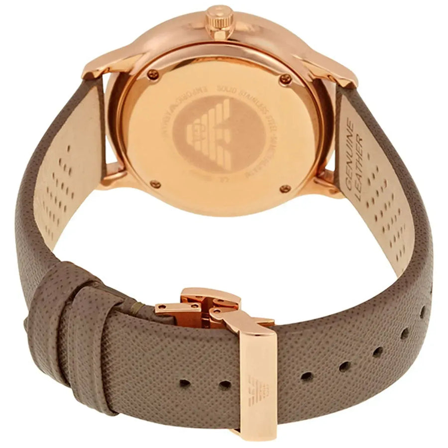 Emporio Armani Gianni Gray Dial Brown Leather Strap Watch for Men - AR1723