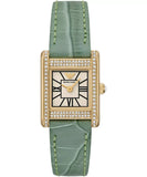 Emporio Armani Classic White Dial Green Leather Strap Watch for Women - AR11661