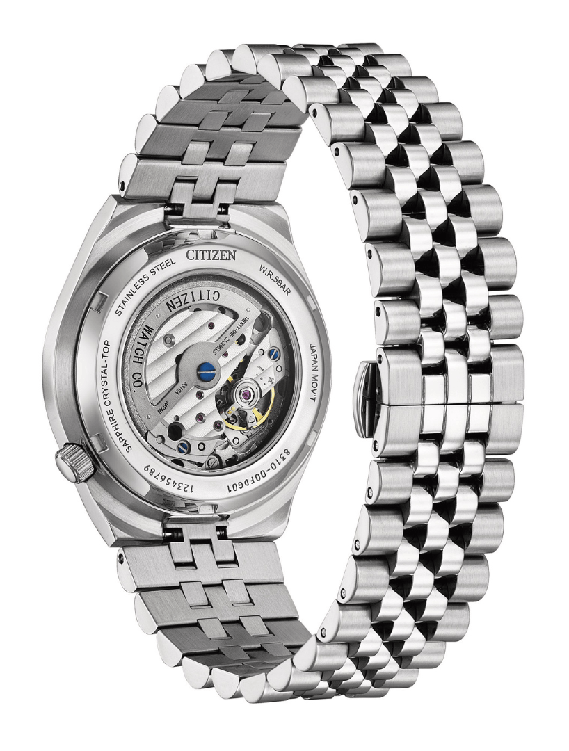 Citizen Tsuyosa 60 Automatic Black Dial Silver Steel Strap Watch for Men - NK0020-55E