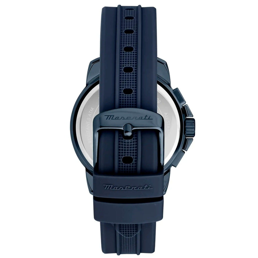Maserati Successo Chronograph Blue Dial Blue Rubber Strap Watch for Men - R8871621044
