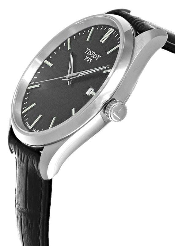 Tissot PR 100 Black Dial Black Leather Strap Watch for Men - T150.410.16.051.00