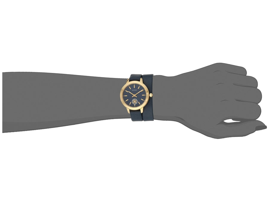 Tory Burch Collins Quartz Blue Dial Blue Leather Strap Watch for Women - TBW1303