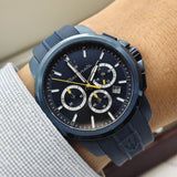 Maserati Successo Chronograph Blue Dial Blue Rubber Strap Watch for Men - R8871621044