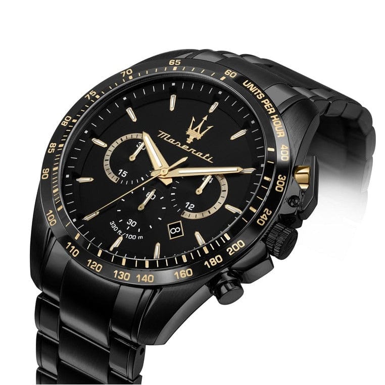 Maserati Traguardo Limited Edition Chronograph Black Dial Black Steel Strap Watch for Men - R8873612051