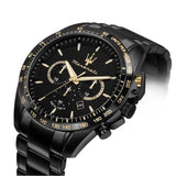 Maserati Traguardo Limited Edition Chronograph Black Dial Black Steel Strap Watch for Men - R8873612051