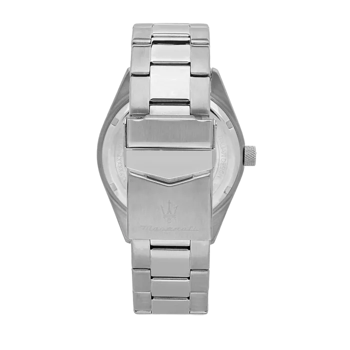 Maserati Competizione Black Dial Silver Steel Strap Watch for Men - R8853100028