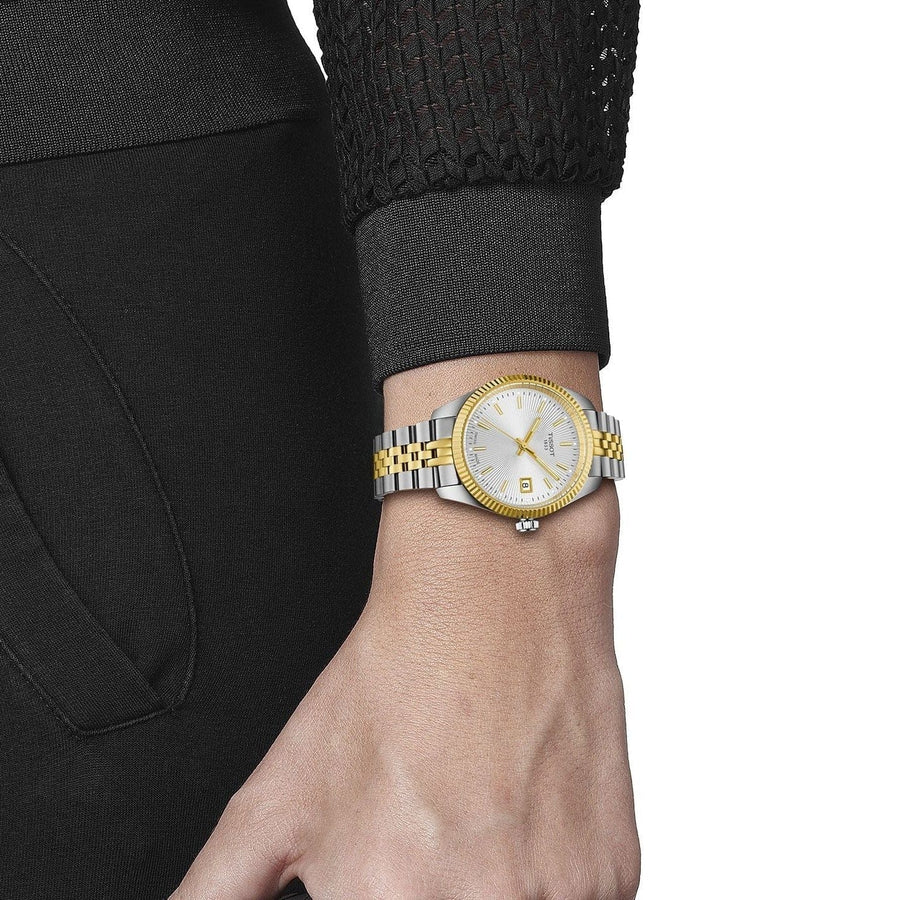 Tissot Ballade Quartz Silver Dial Two Tone Steel Strap Watch for Women - T156.210.22.031.00