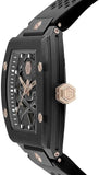 Philipp Plein The $Keleton Black Dial Black Silicone Strap Watch for Men - PWVBA0523