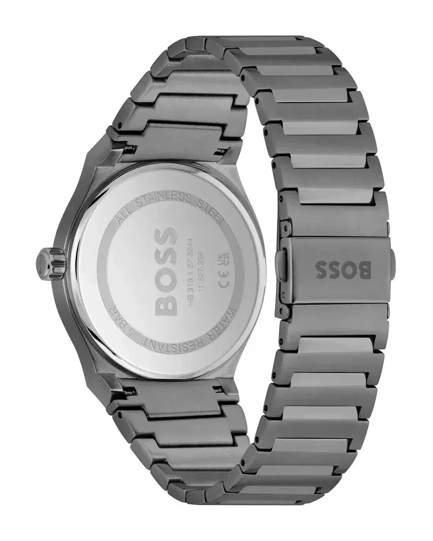 Hugo Boss Candor Grey Dial Grey Steel Strap Watch for Men - 1514078