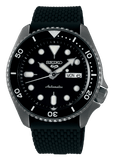Seiko 5 Sports SKX Series Automatic Black Dial Black Silicone Strap Watch for Men - SRPD65K2