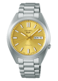 Seiko 5 Sports Automatic Gold Dial Silver Steel Strap Watch for Men - SRPL59K1