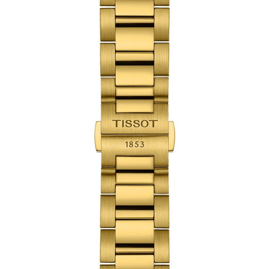 Tissot PR 100 Chronograph White Dial Gold Steel Strap Watch for Men - T150.417.33.031.00