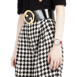 Gucci G Timeless Quartz Silver Dial Maroon Leather Strap Watch for Women - YA1265057