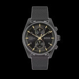 Hugo Boss Skytraveller Chronograph Black Dial Black Mesh Strap Watch for Men - 1514150